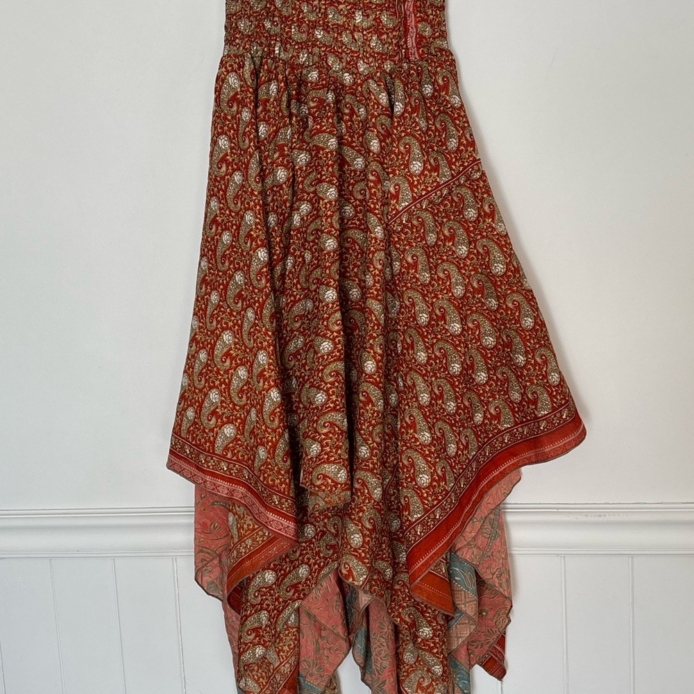 Women’s Asymmetrical Patchwork Strapless Boho Dre… - image 2